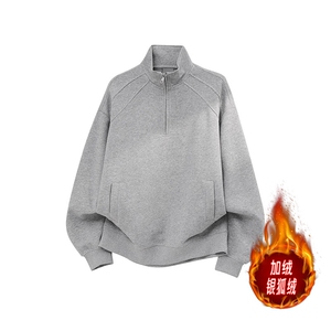 加绒银狐绒冬重磅450克设计感拉链立领外套AH907JR-P48图片