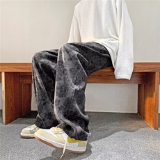 宽松型时尚潮牌男潮休闲裤直筒简约冬季运动裤长裤K7059加绒P40，男装休闲裤，星座1116-2
