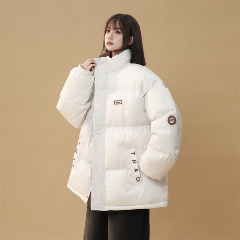 中性棉衣男女棉服立领皮标小牛津防水面料撞色棉袄面包服1609-P75图片