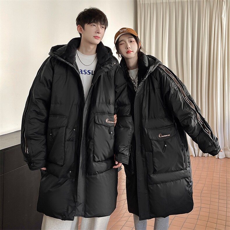 羽绒服男冬季新款港风休闲连帽白鸭绒情侣外套YR929-P205(控价258图片