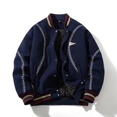 冬季新款美式复古棒球棉服运动休闲学院风毛呢313B-GF059棉-P135，男装棉衣，星座313B