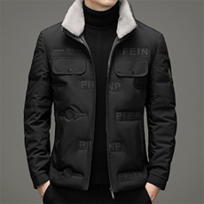 冬季新款男士中青年厚款连帽90%鸭绒纯色羽绒服男外套HB9611-P195，男装羽绒服，电商B212（原钱塘6029）