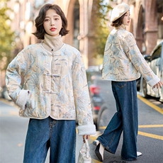刺绣羽绒服女重工钉珠短外套2025冬新款轻薄绒盘扣上衣，女装羽绒服，韩蜜菓