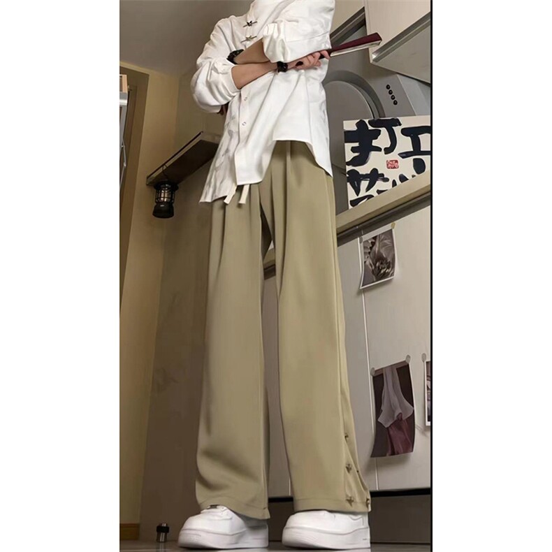 夏季新中式美式高街hiphop盘扣休闲九分西裤货号K2422，男装西裤，电商A063