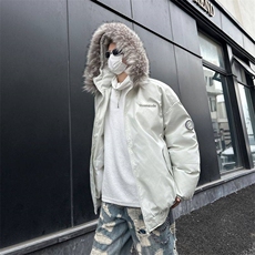 美式潮牌毛领派克服男女冬季宽松保暖棉衣休闲棉服外套MF321-P98，男装棉衣，星座412-2