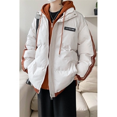棉服男冬季新款港风宽松假两件连帽棉衣MF8587-特P78，男装棉衣，星座214-3
