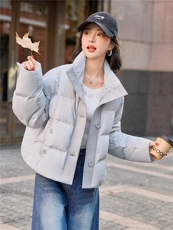 2025年冬季新款时尚拼接短款羽绒服女，女装羽绒服，沁沁公主