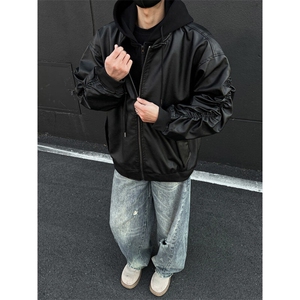 美式pu皮假两件夹克外套男 CP112-特p95图片