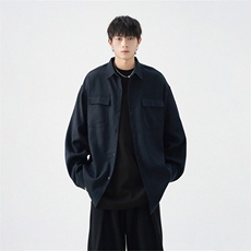 W9224-P35网图现货春季新款日系工装衬衫潮牌宽松高级休闲外套，男装衬衫，星座1608-2