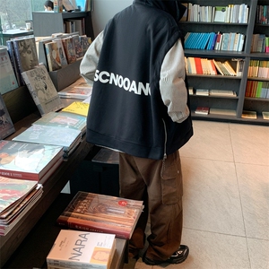 欧美字母气泡马甲男痞子帅气连帽2025秋季ins新款外套W4770-P35图片