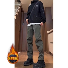军绿色美式vibe机能冲锋裤男款秋季防风防水修身微喇登山工装裤子，男装休闲裤，星座506A