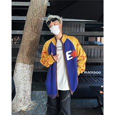 时尚撞色设计秋季针织开衫男同款宽松休闲毛衣外套上衣MY9227，男装针织衫/毛衣，星座1116A-1（原606A）