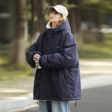 港风两面穿羊剪绒棉衣男宽松加厚棉衣外套MY8950-P98，男装棉衣，星座1204