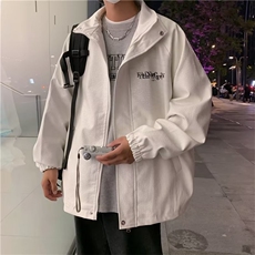 翻领皮衣外套男款秋冬美式皮夹克男潮牌字母宽松上衣JK08512-P63，男装夹克，星座308B-1