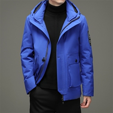 男士冬季纯色连帽羽绒服鸭绒厚款保暖休闲外套男装ZELD9841-P335，男装羽绒服，电商B212（原钱塘6029）