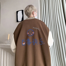 摇粒绒棒球服男大码开衫卫衣男夹克BF86183-P65，男装夹克，电商A040