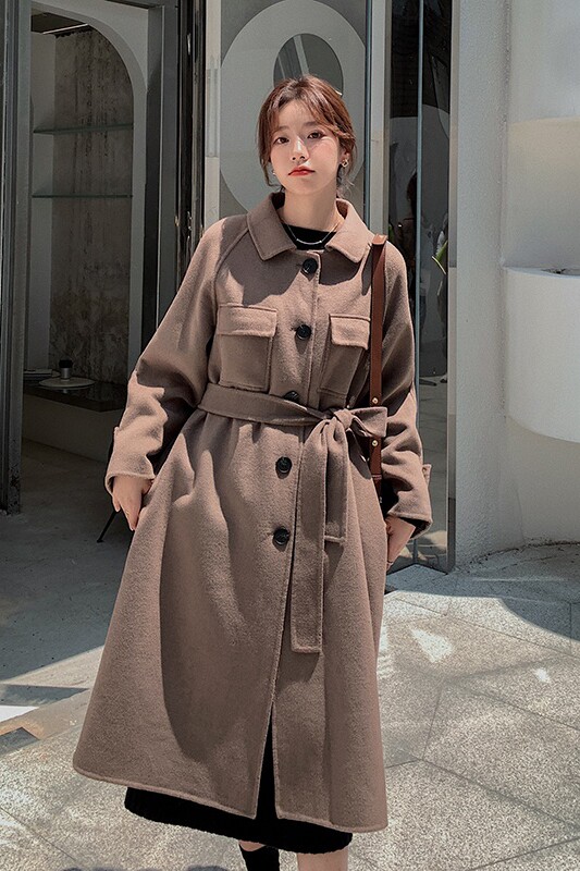 数据未测2021新款女式气质呢大衣Z122P175K258,女装毛呢外套,浙宝296A