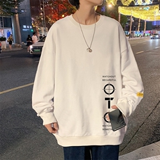 S6114-P28加绒款-P33秋季圆领卫衣男大码韩版宽松长袖外套，男装卫衣，电商A040