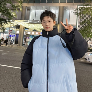 88 拼接色棉衣拉链撞色棉袄男女生情侣立领A177-M718-P48图片