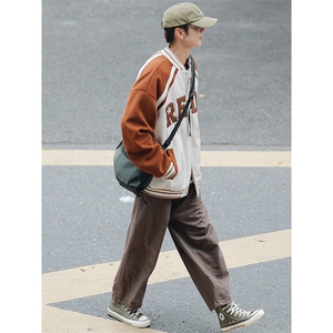 冬款港风加棉加厚简约棉衣外套毛巾绣棒球服男士8133-P120控价158图片