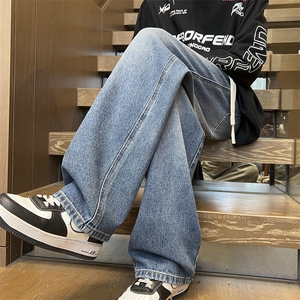抖音直播高品质 人气牛仔裤男宽松阔腿裤416B-1-NH708-P55 限78图片