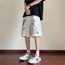 夏季新款潮流小狗印花宽松运动五分裤卫裤B315-K25421-特p30控58，男装休闲裤，电商B315