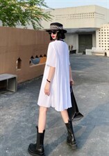 夏新款，真二件套西装领压皱连衣裙，女装西装，名莹