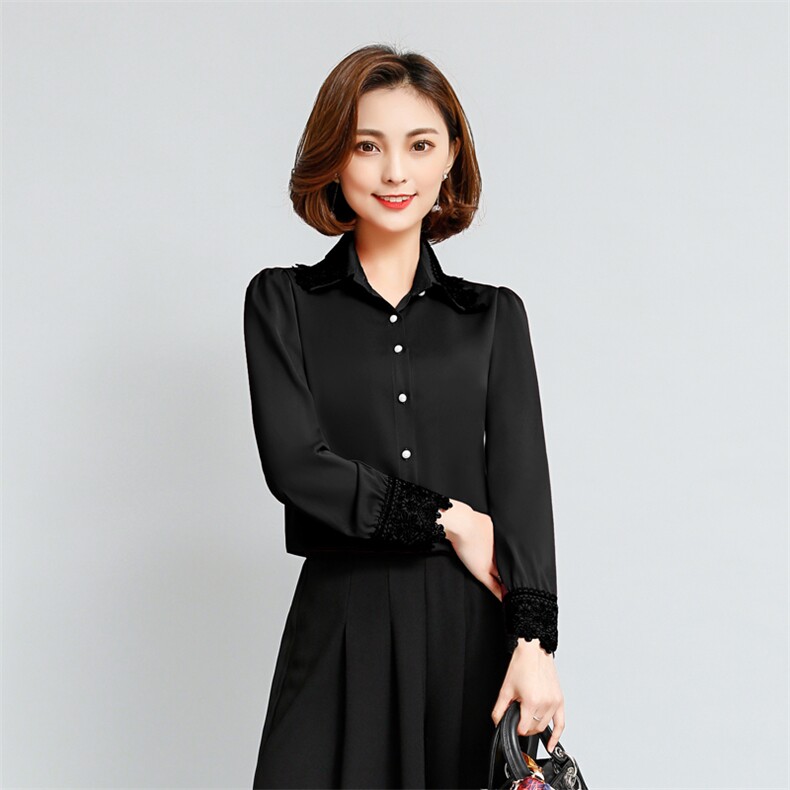 2020年春季修身优雅韩版蕾丝衫/雪纺衫甜美通勤,女装蕾丝衫/雪纺衫,众宇琦