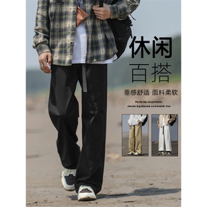 垂感休闲裤子男秋季潮牌美式直筒宽松百搭长裤男K660-特批-38图片