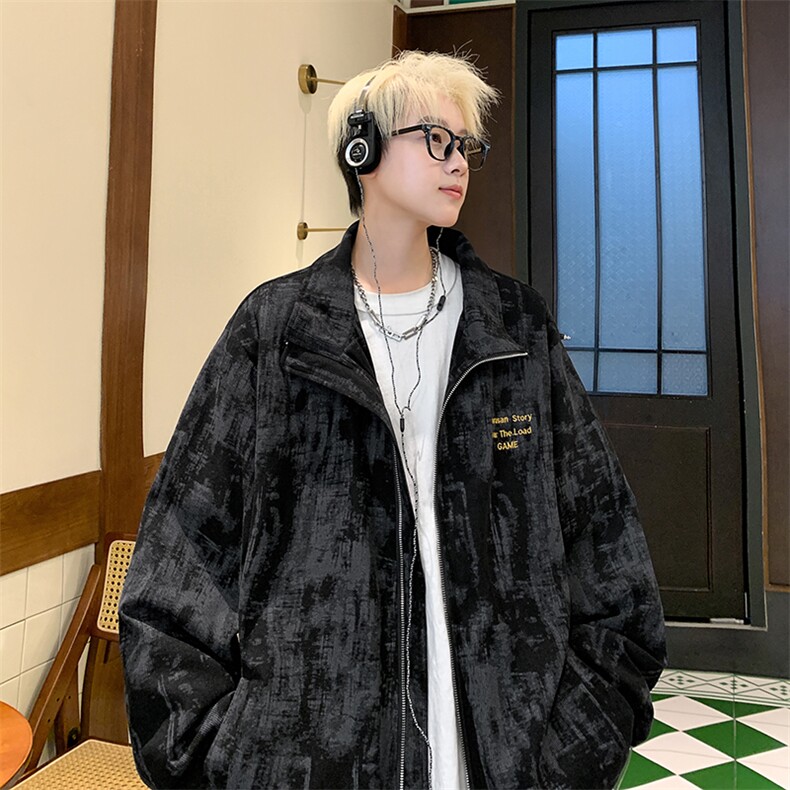 秋季灯芯绒港风帅气刺绣夹克外套情侣男女JK60-P65,男装夹克,星座201-4