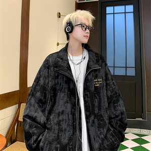 秋季灯芯绒港风帅气刺绣夹克外套情侣男女JK60-P65图片