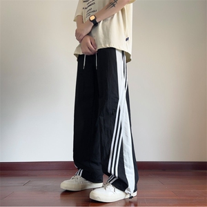 夏季新款三条杠潮流拼接运动宽松休闲裤B315-K24210-特p35控68图片