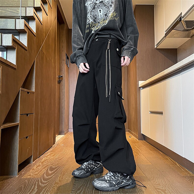 加长版工装裤男高个子阔腿直筒伞兵裤188cm110裤子KZ012P78加绒88,男装休闲裤,电商B312