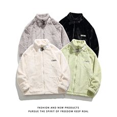 重磅直播品质立领仿真兔毛加厚保暖棉衣棉服白底M881P98，男装棉衣，电商A030-1