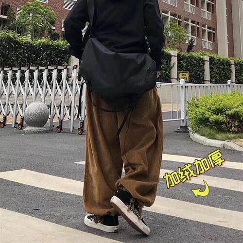 日系灯芯绒裤子男春秋潮牌复古休闲裤加绒款AJ377P40常规30，男装休闲裤，星座1116-2