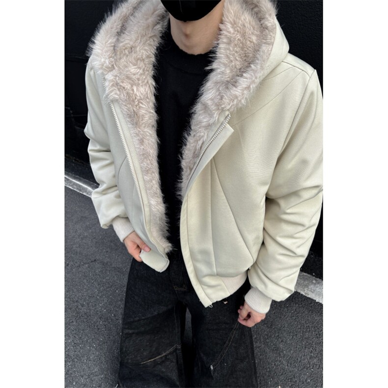 座山雕现货韩式高级感超大毛领宽松加厚棉服男M6809-TP98不，男装棉衣，星座307A