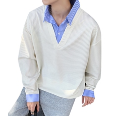 学院风假两件卫衣潮流宽松休闲上衣A161-MT-2603-P48，男装卫衣，电商A161