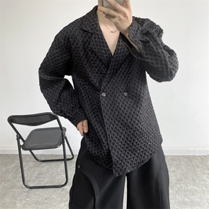 夏季休闲西装领西服宽松防晒服多巴胺轻熟风男装西服衬衫106P80