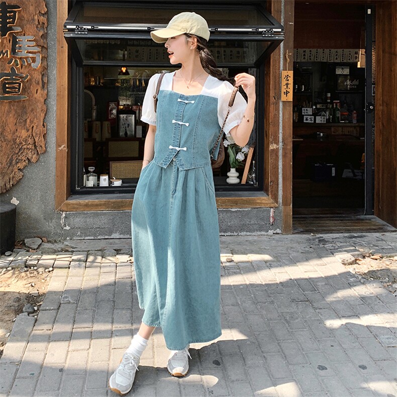 2024夏装新款新中式牛仔套裙B2-206-2409-P145-K218,女装套装/套裙,浙宝220