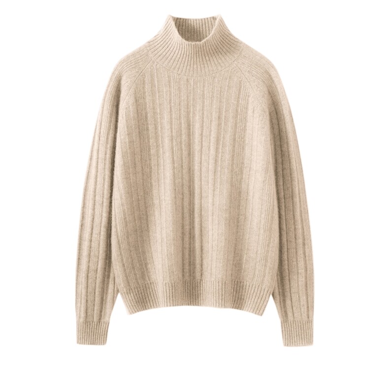 2025年秋季新款百搭女士半高抽条套头衫，女装羊绒衫，轻暖羊绒