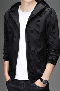 中年男士休闲商务春季印花夹克衫中青年衣服茄克男爸爸装时尚外套,男装夹克,电商B212（原钱塘6029）