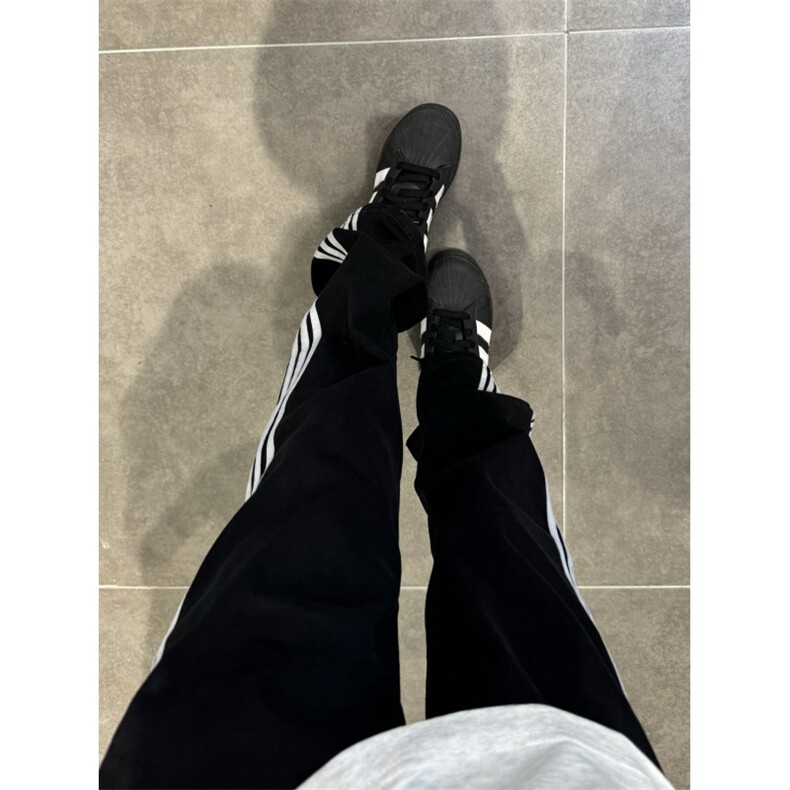 【网图】三条杠裤子男夏季直筒休闲美式高街条纹运动裤WK01CC-P48，女装休闲裤，星座1007（原301D）