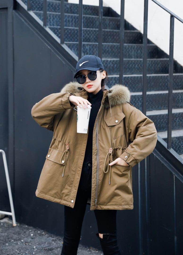 【现货】冬季新款，宽松显瘦狐狸毛领派克服，女装，东洋天堂之花