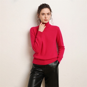 时尚百搭女士高翻领羊绒衫 七针双股加厚保暖 优雅显瘦冬季必备图片