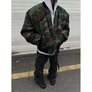 20美式高街飞行服bomber两面穿迷彩服宽松保暖厚棉衣潮LF1101P105图片