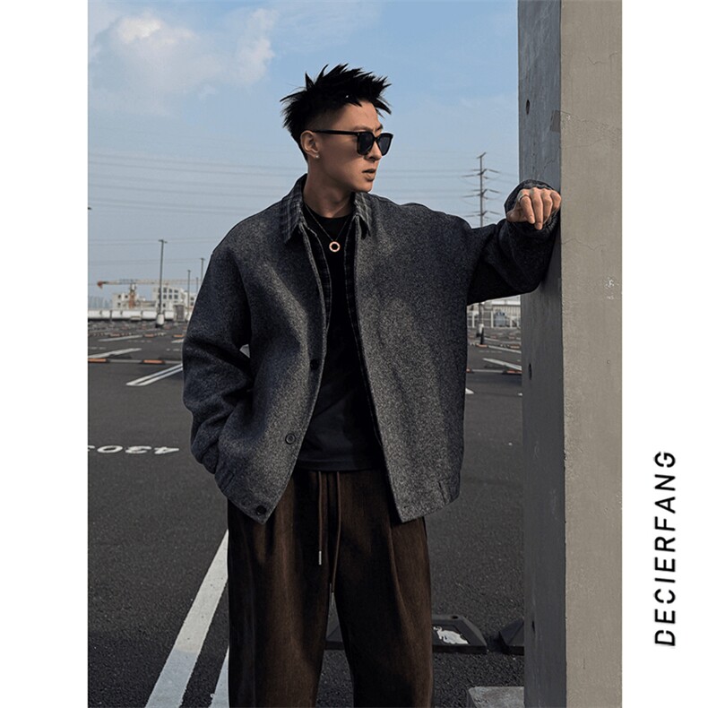 网图慎用~冬季加绒假两件毛呢外套E099/P168,女装短外套,电商B331