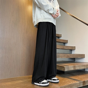 8XL-M 特大码糯米裤男垂感直筒宽松休闲羊绒裤子K995P55控78图片