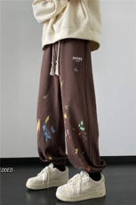 INS港风秋季新款束脚卫裤泼墨印花宽松休闲裤B315-K23431-p50控78，男装休闲裤，电商B315