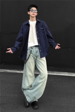 秋季男士衬衫灯芯绒外套宽松痞帅豹纹夹克上衣GS60086，男装衬衫，星座1206（原A206）