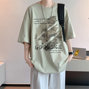 已注册/夏季内景设计感小众宽松短袖T恤男潮大码打底DT00597/P25图片